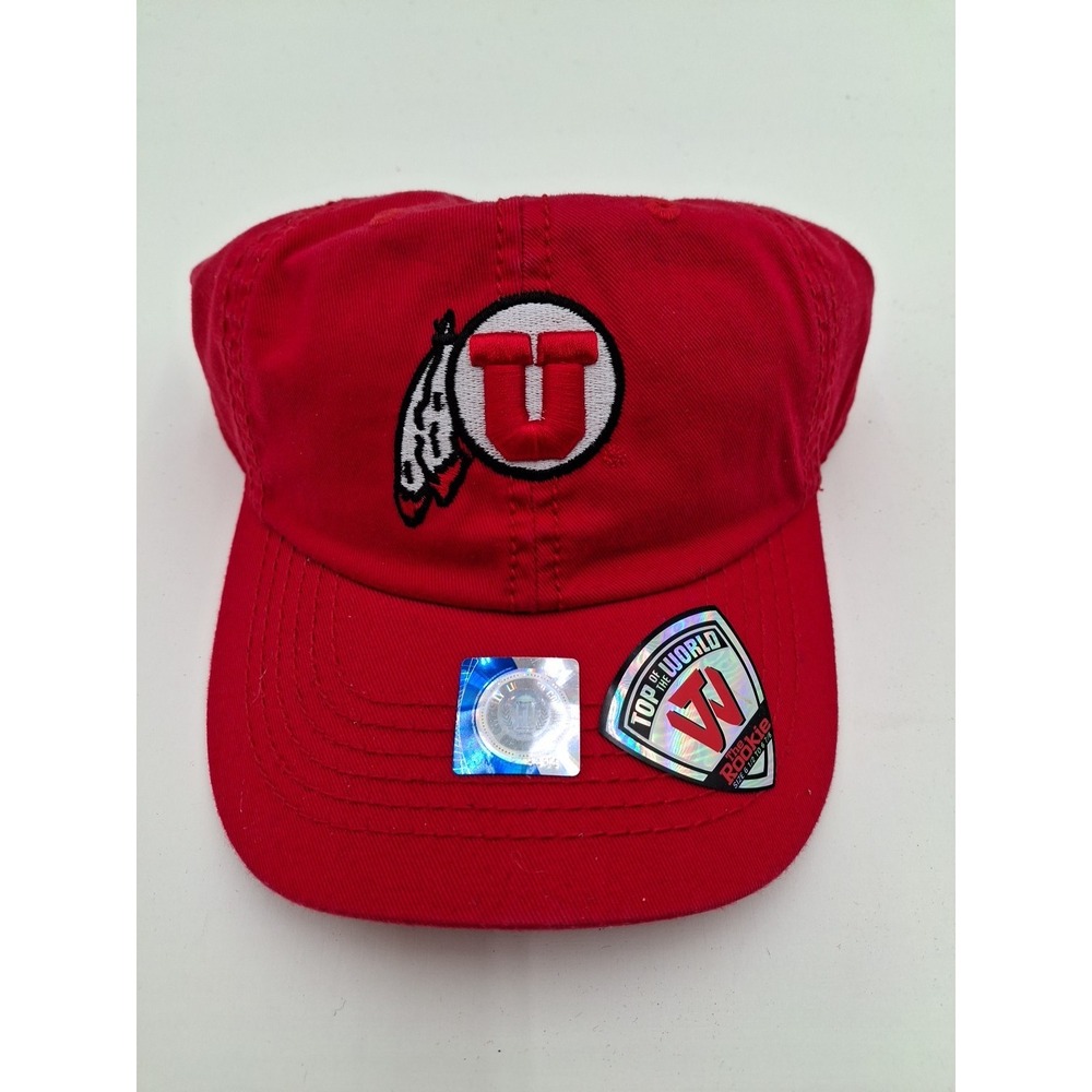 Top of the World Utah Utes Rookie Hat Youth Adjustable Slouch, Red, OSFA, New